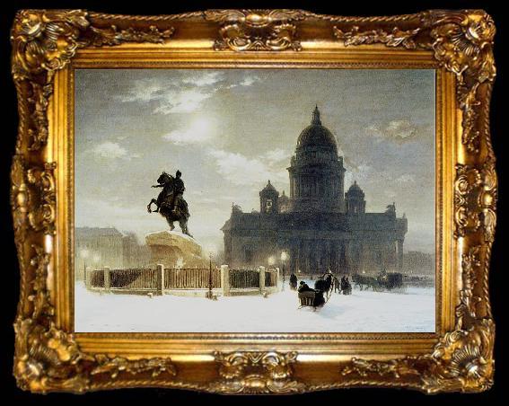 framed  Vasily Surikov Bronze horseman, ta009-2